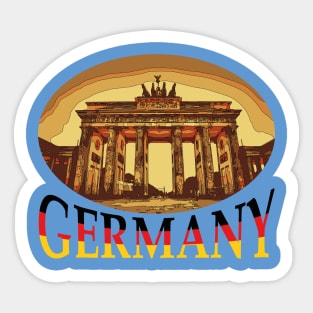 Germany - Berliner Tor grafic design with official german flag colors European Country Sticker